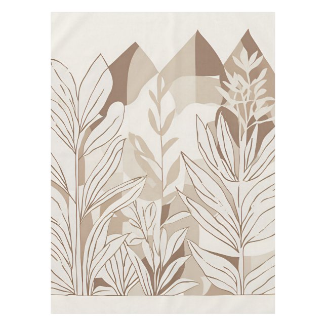 Terracotta Wildblume Rustic Boho Frühlingsdekor Tischdecke (Vorderseite)