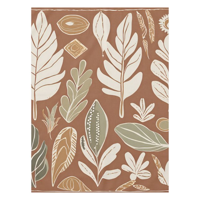 Terracotta Wildblume Rustic Boho Frühlingsdekor Tischdecke (Vorderseite)