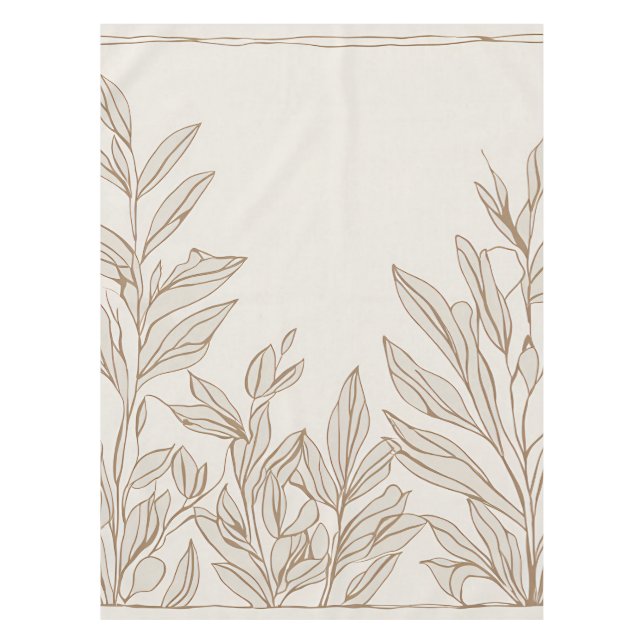 Terracotta Wildblume Rustic Boho Frühlingsdekor Tischdecke (Vorderseite)