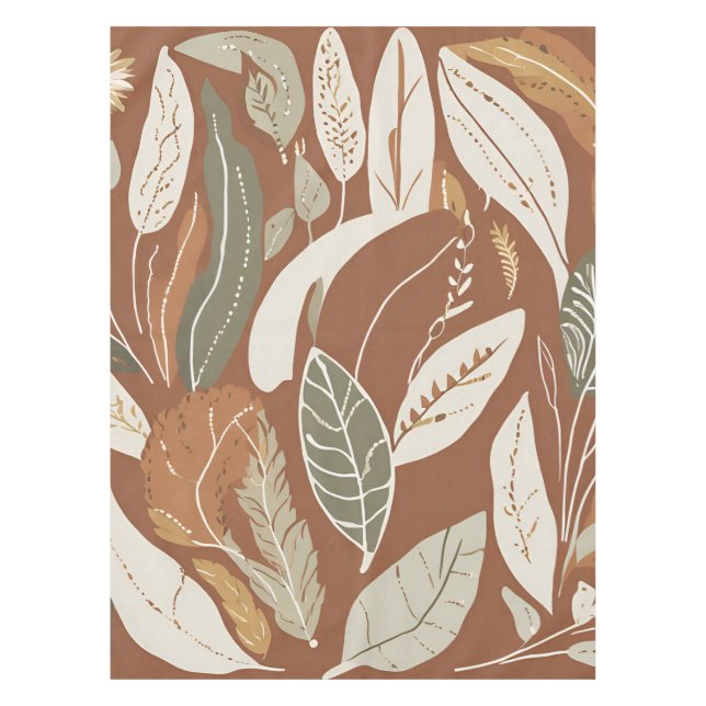 Terracotta Wildblume Rustic Boho Frühlingsdekor Tischdecke (Vorderseite)