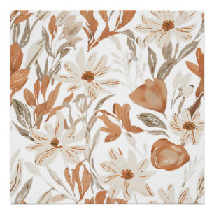 Terracotta Wildblume Rustikal Boho Poster