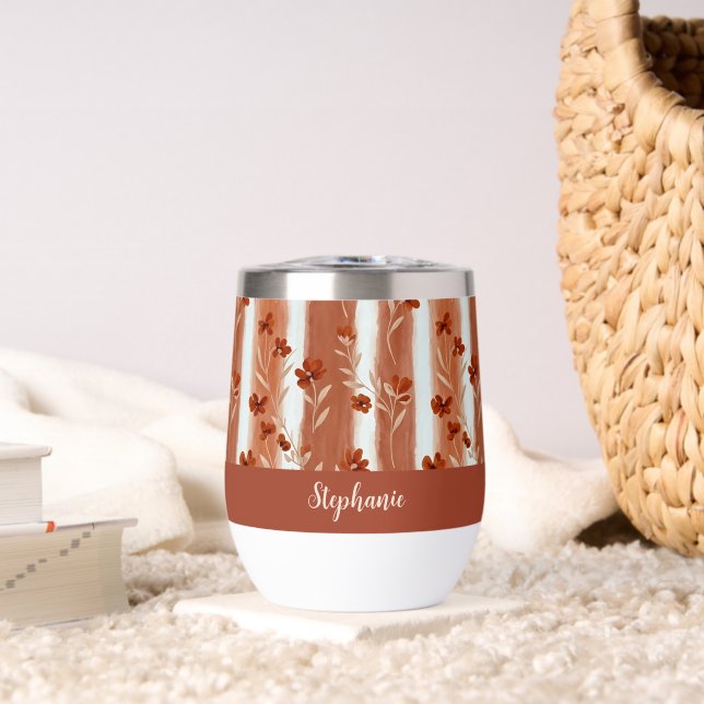 Terracotta Wildflower Monogram Boho  (Wohnzimmer (gedreht))