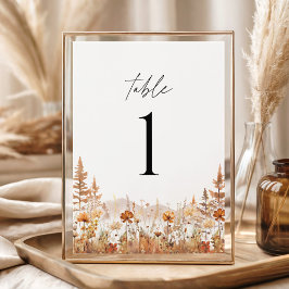 Terracotta Wildflower Mountain Table Numbers