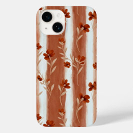 Terracotta Wildflower Stripe Case-Mate iPhone 14 Hülle