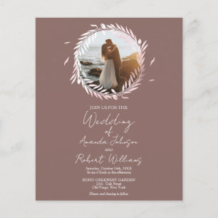 Terracotta Wreath Budget Hochzeit Einladung