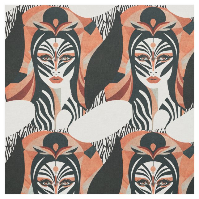 Terracotta Zebra Museo Cantonale d'Arte Stoff (Muster)
