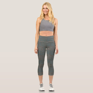 Terrain Pattern Blue 01bx4 Dgrey BG Capri Leggings