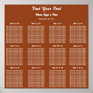 Terrakotta 12x12 alphabetischer Sitzplan Poster