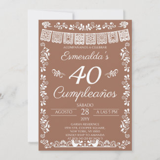 Terrakotta 40. Geburtstagsfeier Einladung