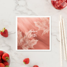 Terrakotta-Ahorn-Blätter Hochzeit im Herbst Serviette