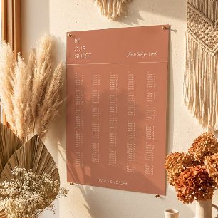 Terrakotta Alphabetische Hochzeit Sitzordnung Poster