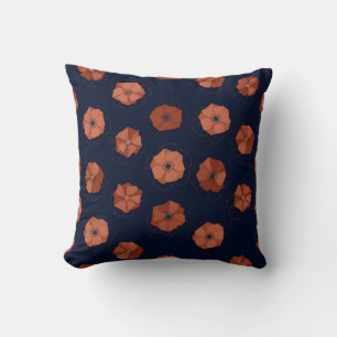 Terrakotta-Anemone-Origami-Kissen-Druck Kissen