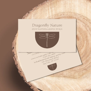 Terrakotta Beige Libelle Telefonnummerkarte