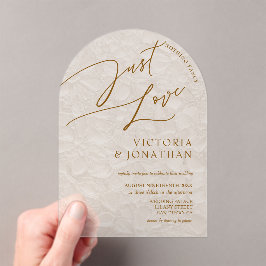 Terrakotta Beige Trendige einfache Hochzeit  Acryleinladungen