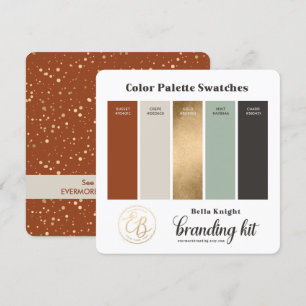 Terrakotta-Beige- und Gold-Farbpalette-Musterkarte Einladung