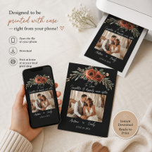 Terrakotta-Blumen-Boho-Hochzeitseinladung mit düst