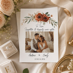 Terrakotta-Blumen-Boho-Hochzeitseinladung mit Stim Einladung