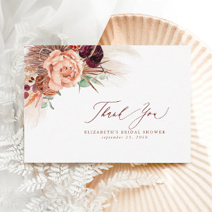 Terrakotta-Blumen-Brautparty-Kleine-Dankeschön Dankeskarte