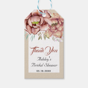 Terrakotta-Blumen Danke Brautdusche Geschenkanhänger