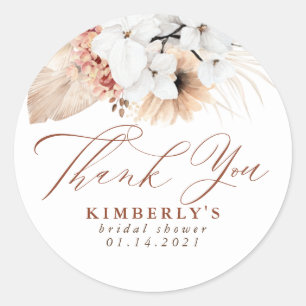 Terrakotta-Blumen Exotisch Boho Danke Runder Aufkleber