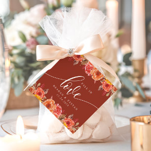 Terrakotta-Blumen-Herbst-Hochzeit Verliebe Dich  Geschenkanhänger
