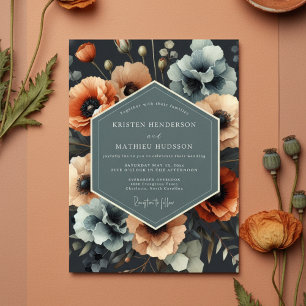 Terrakotta-Blumen-Hochzeit im opulenten Stil Einladung