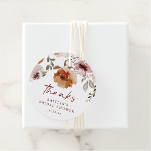 Terrakotta-Blumen-Hochzeitsdusche-Anhänger Geschenkanhänger