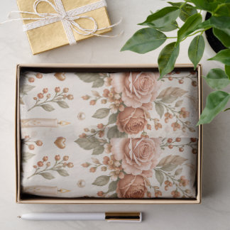 Terrakotta-Blumen-Hochzeitsgeschenkverpackung mit Seidenpapier