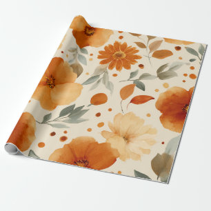 Terrakotta-Blumen im Vintage-Stil in Orange Geschenkpapier