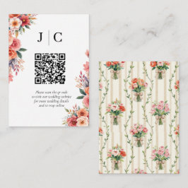 Terrakotta-Blumen Minimalistischer QR-Code-Umschla Begleitkarte