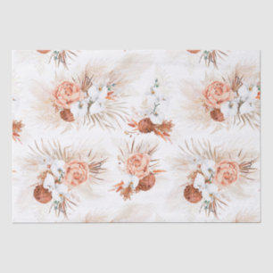 Terrakotta-Blumen Pampasgras Tropisch Bohemian Seidenpapier