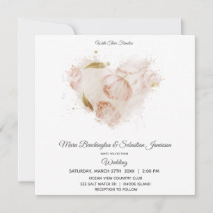 *~* Terrakotta-Blumen-QR-RSVP-Kunst AR26 Hochzeit Einladung