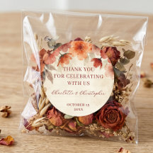 Terrakotta-Blumen Vintage-Herbst-Hochzeits-Dankesc
