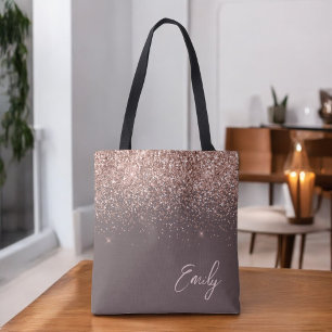 Terrakotta Blush Pink Rosen Gold Glitter Monogramm