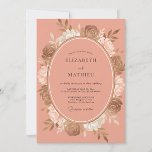Terrakotta-Blush-Rosen-Hochzeit Einladung