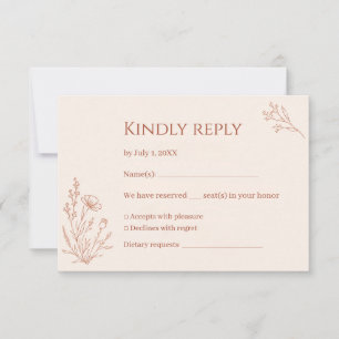 Terrakotta-Bogen-Boho-Hochzeits-RSVP RSVP Karte