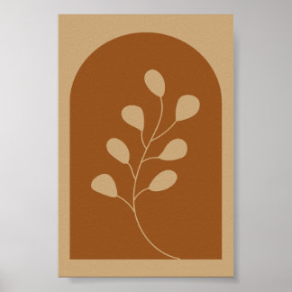 Terrakotta-Bogen Botanisches Blatt Minimalistische Poster