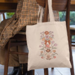 Terrakotta Bogen und Blüten Tragetasche<br><div class="desc">Boho und rustikale Tasche mit handgezeichneter Abbildung von Bögen und Blume in Terrakotta und rot rosa Farben.</div>
