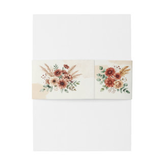 Terrakotta-Boho-Blumen-Herbst-Rustikal-Elegant Einladungsbanderole
