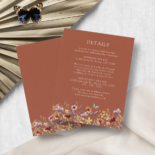 Terrakotta Boho Blumenhochzeit Begleitkarte
