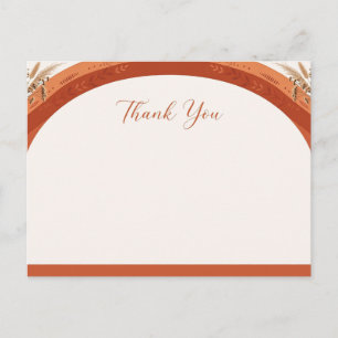 Terrakotta-Boho-Bogen-Hochzeit-Danke Postkarte
