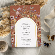 Terrakotta-Boho-Bogen-Hochzeitseinladung