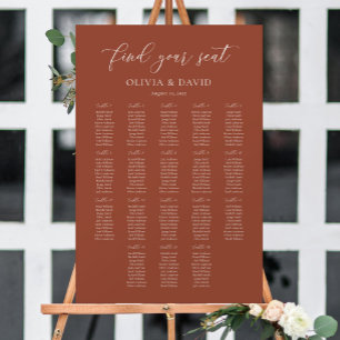 Terrakotta Boho Elegant 18 Tische Sitzplan Poster