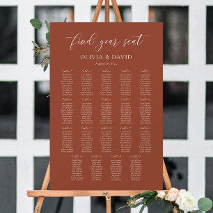 Terrakotta Boho Elegant 19 Tische Sitzplan Poster