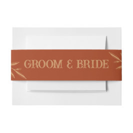 Terrakotta-Boho-elegante Hochzeit Einladungsbanderole
