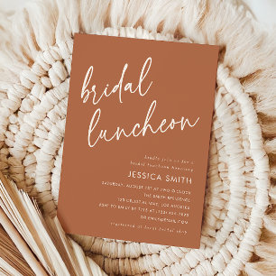 Terrakotta Boho Herbst Bridal Luncheon Einladung