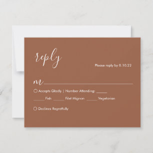 Terrakotta-Boho-Hochzeits-RSVP-Karte, Essensoption RSVP Karte