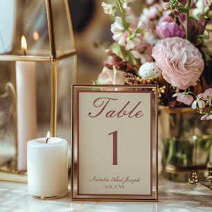 Terrakotta-Boho-Hochzeitstischnummer für altes Gel Einladung