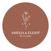 Terrakotta-Boho-Hochzeitsumschlag-Siegel-Aufkleber