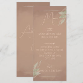 Terrakotta-Boho-Minimalist-Hochzeitsmenü Menükarte